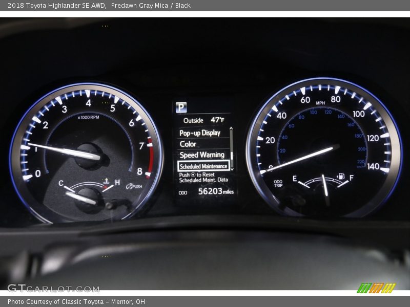 Predawn Gray Mica / Black 2018 Toyota Highlander SE AWD