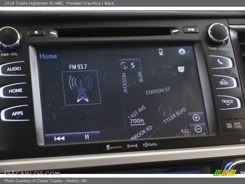 Predawn Gray Mica / Black 2018 Toyota Highlander SE AWD