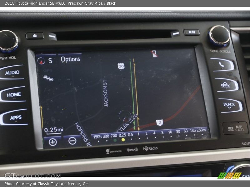 Predawn Gray Mica / Black 2018 Toyota Highlander SE AWD