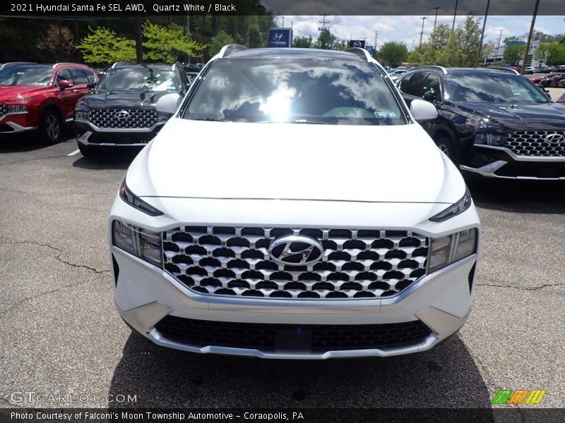 Quartz White / Black 2021 Hyundai Santa Fe SEL AWD