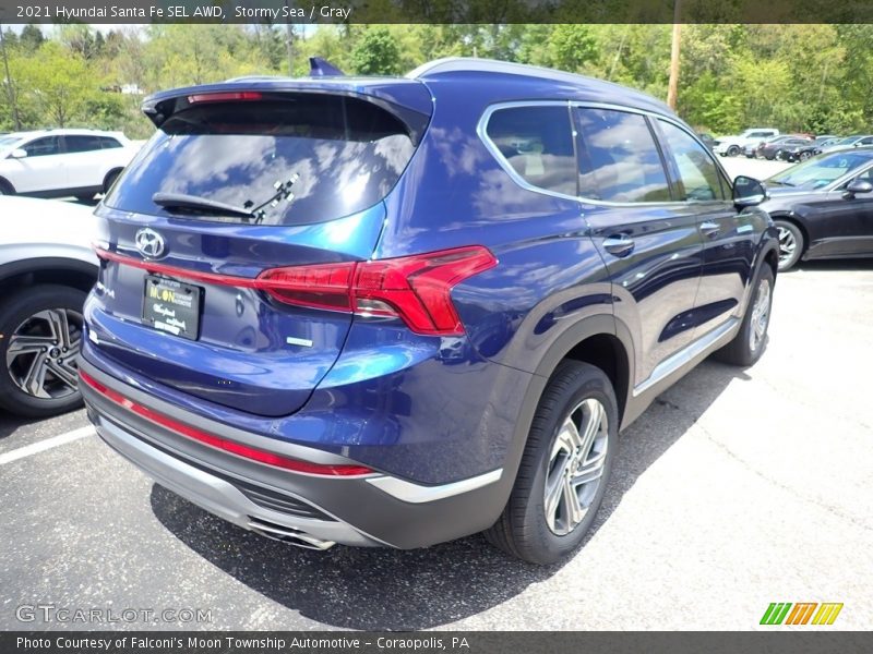Stormy Sea / Gray 2021 Hyundai Santa Fe SEL AWD