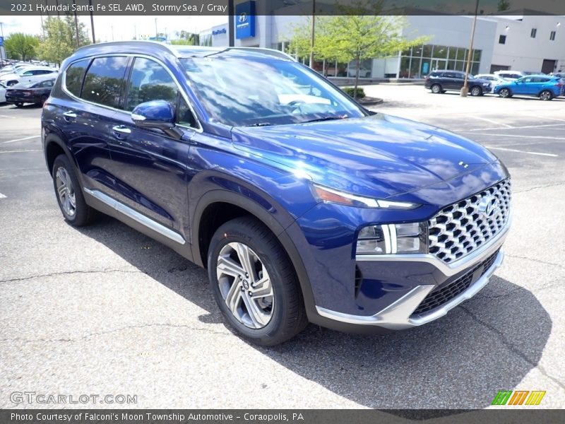 Stormy Sea / Gray 2021 Hyundai Santa Fe SEL AWD