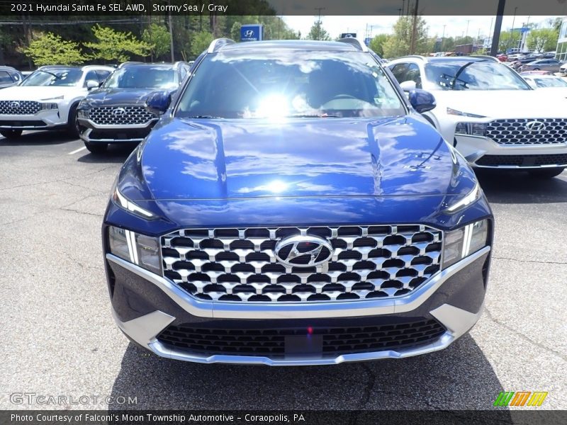 Stormy Sea / Gray 2021 Hyundai Santa Fe SEL AWD