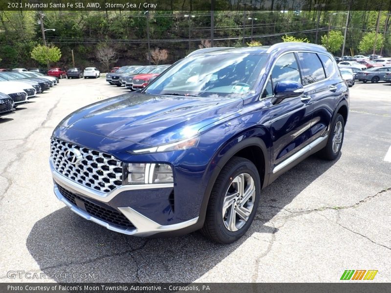 Stormy Sea / Gray 2021 Hyundai Santa Fe SEL AWD