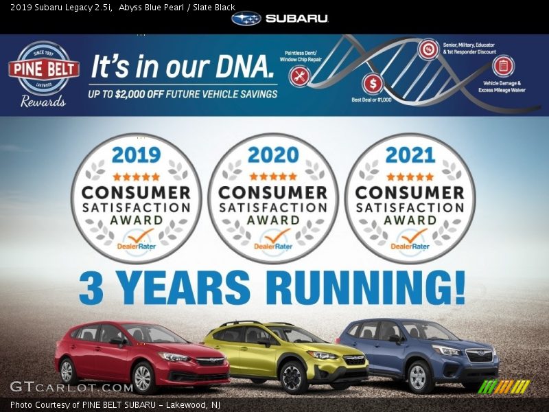 Abyss Blue Pearl / Slate Black 2019 Subaru Legacy 2.5i