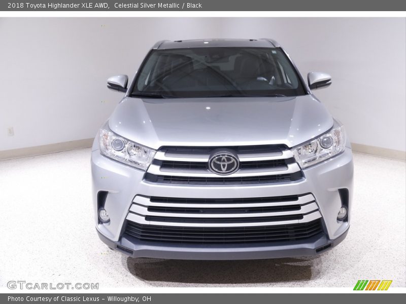 Celestial Silver Metallic / Black 2018 Toyota Highlander XLE AWD