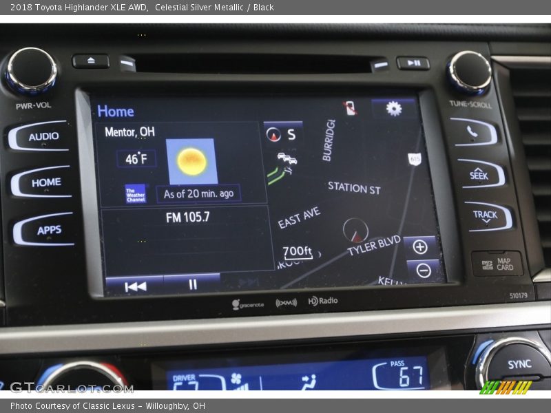 Celestial Silver Metallic / Black 2018 Toyota Highlander XLE AWD