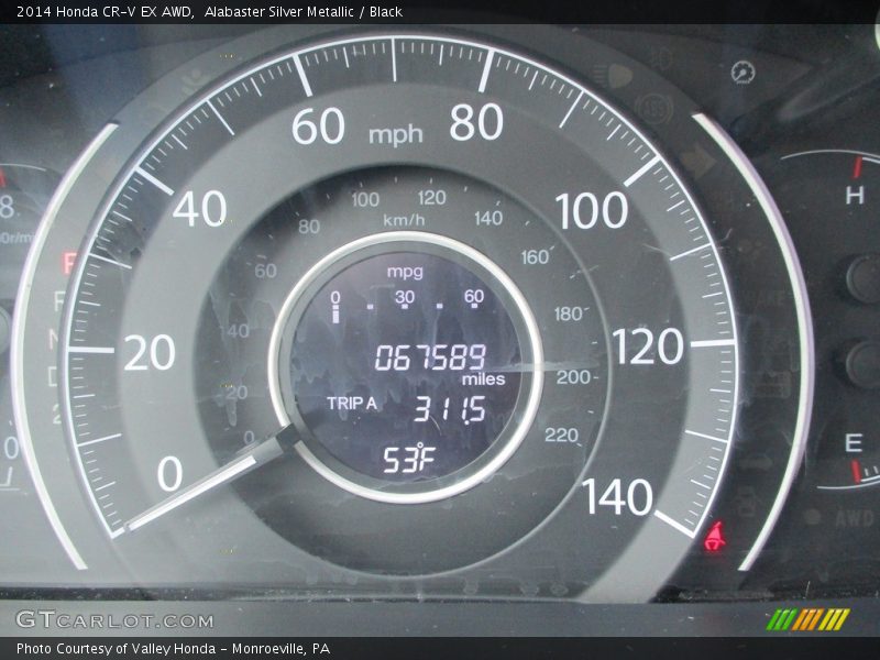 Alabaster Silver Metallic / Black 2014 Honda CR-V EX AWD