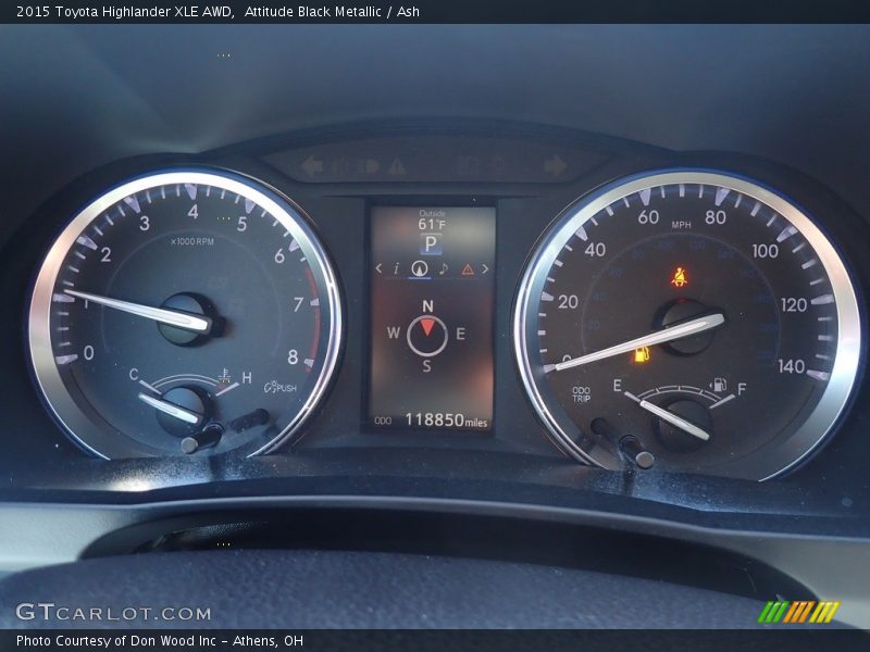 Attitude Black Metallic / Ash 2015 Toyota Highlander XLE AWD