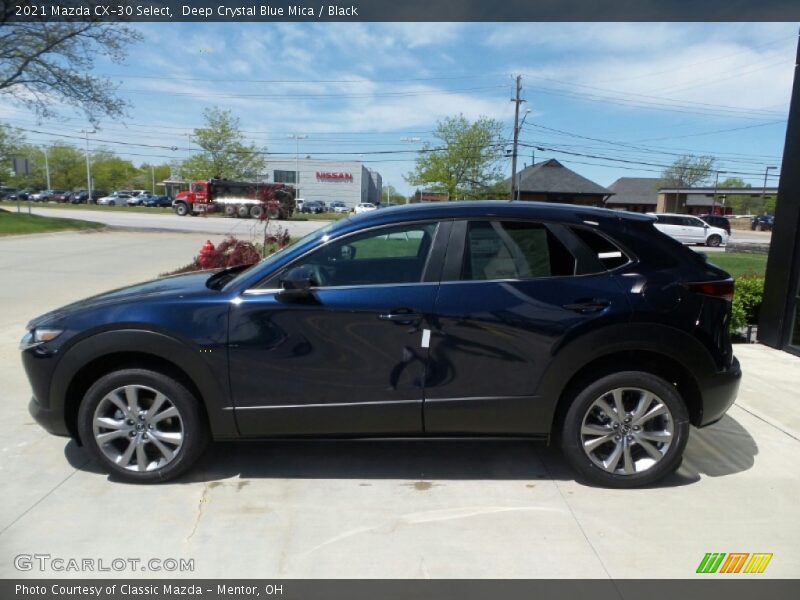 Deep Crystal Blue Mica / Black 2021 Mazda CX-30 Select