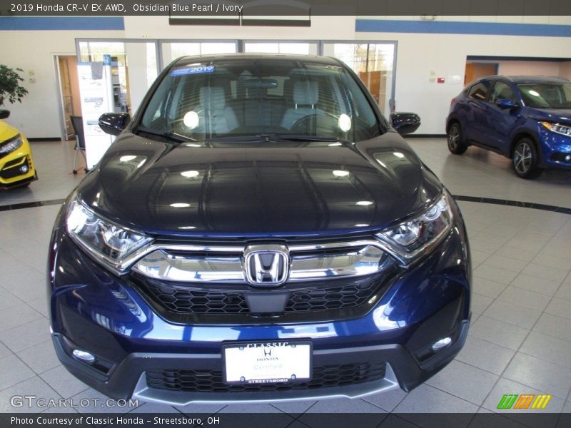 Obsidian Blue Pearl / Ivory 2019 Honda CR-V EX AWD