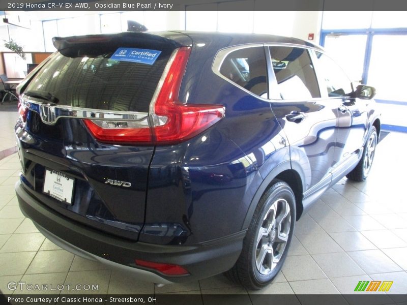 Obsidian Blue Pearl / Ivory 2019 Honda CR-V EX AWD