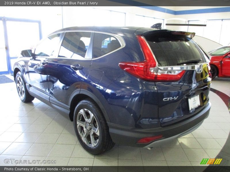 Obsidian Blue Pearl / Ivory 2019 Honda CR-V EX AWD
