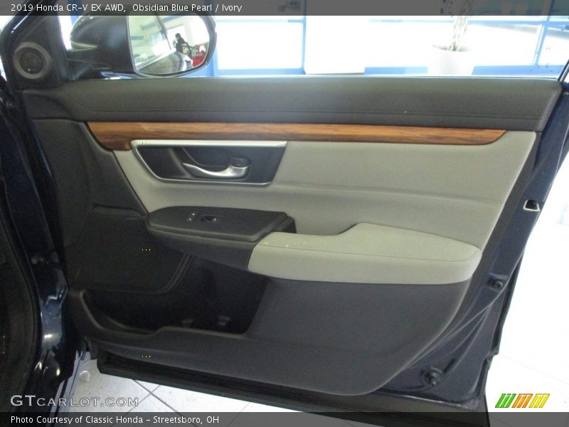 Obsidian Blue Pearl / Ivory 2019 Honda CR-V EX AWD