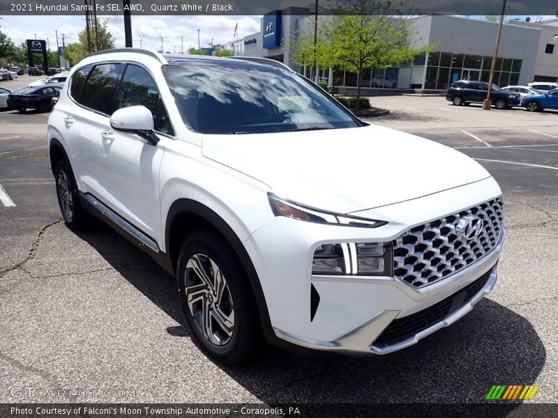 Quartz White / Black 2021 Hyundai Santa Fe SEL AWD