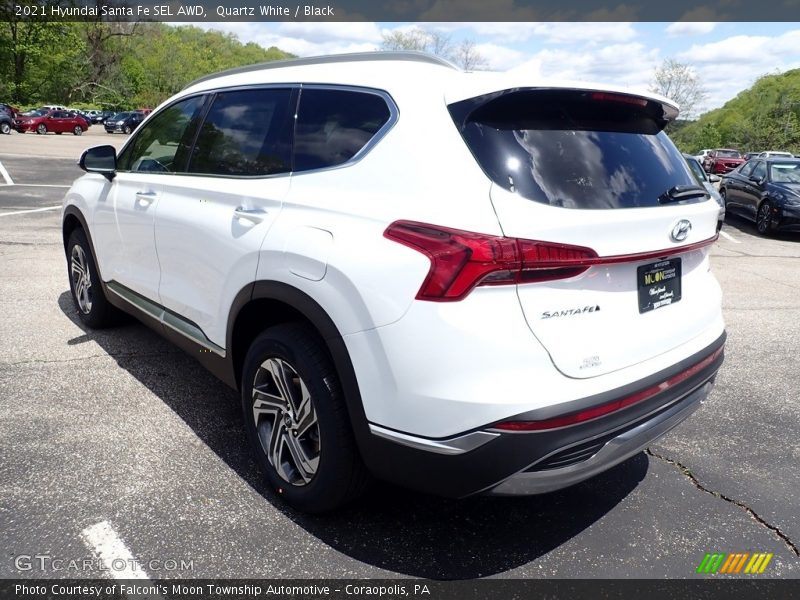 Quartz White / Black 2021 Hyundai Santa Fe SEL AWD