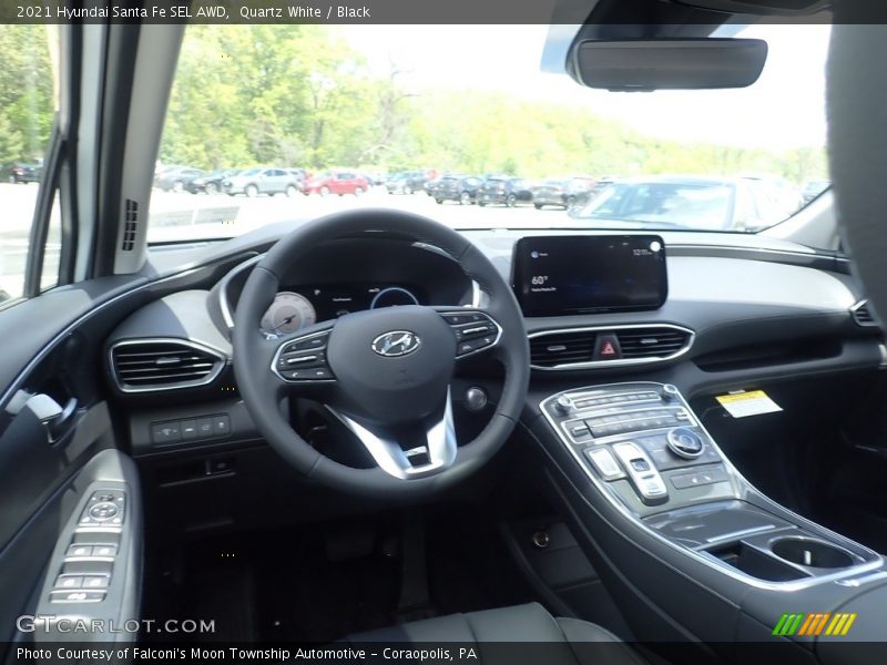 Quartz White / Black 2021 Hyundai Santa Fe SEL AWD