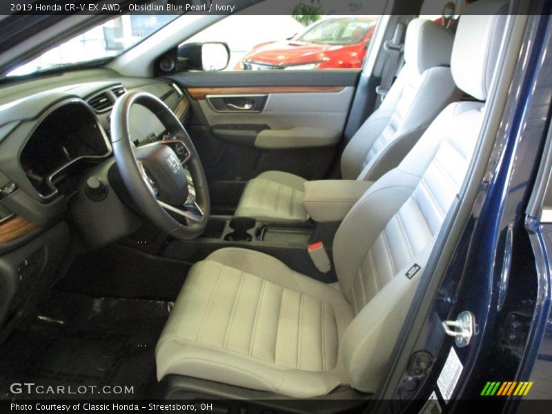 Obsidian Blue Pearl / Ivory 2019 Honda CR-V EX AWD