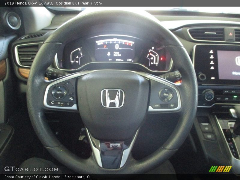 Obsidian Blue Pearl / Ivory 2019 Honda CR-V EX AWD