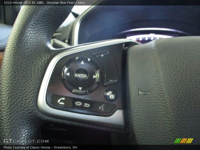 Obsidian Blue Pearl / Ivory 2019 Honda CR-V EX AWD