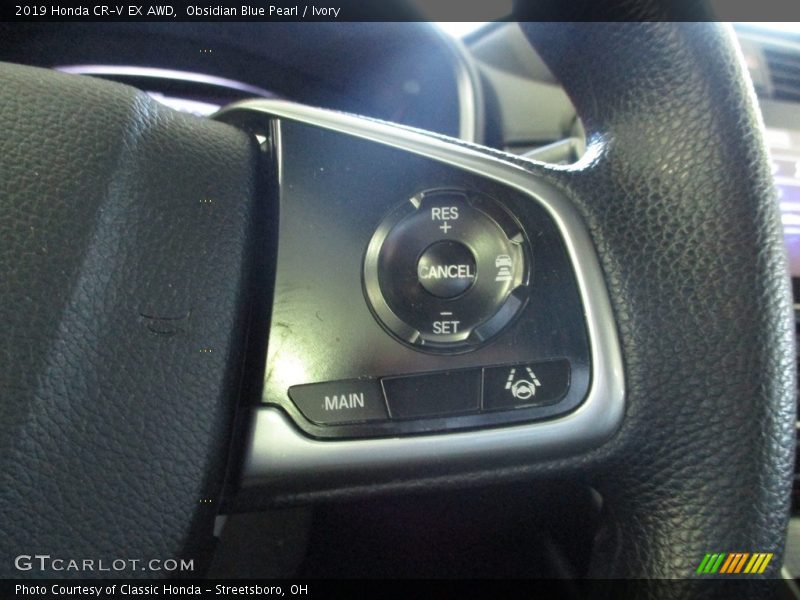 Obsidian Blue Pearl / Ivory 2019 Honda CR-V EX AWD