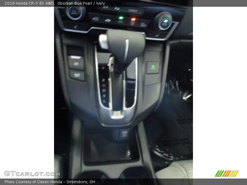 Obsidian Blue Pearl / Ivory 2019 Honda CR-V EX AWD