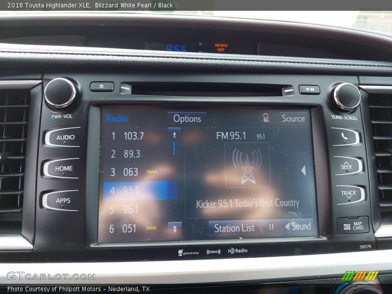 Blizzard White Pearl / Black 2018 Toyota Highlander XLE