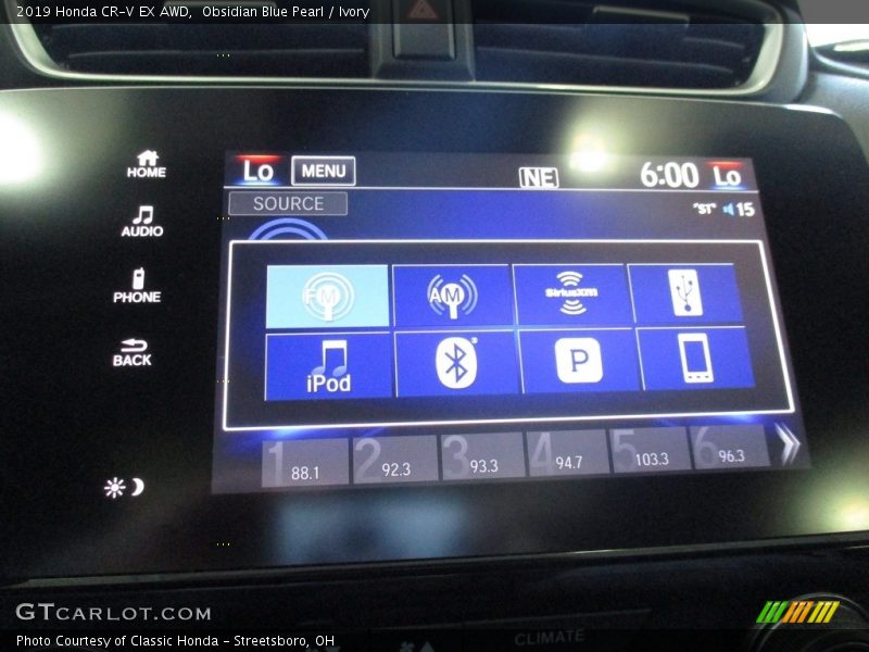 Obsidian Blue Pearl / Ivory 2019 Honda CR-V EX AWD