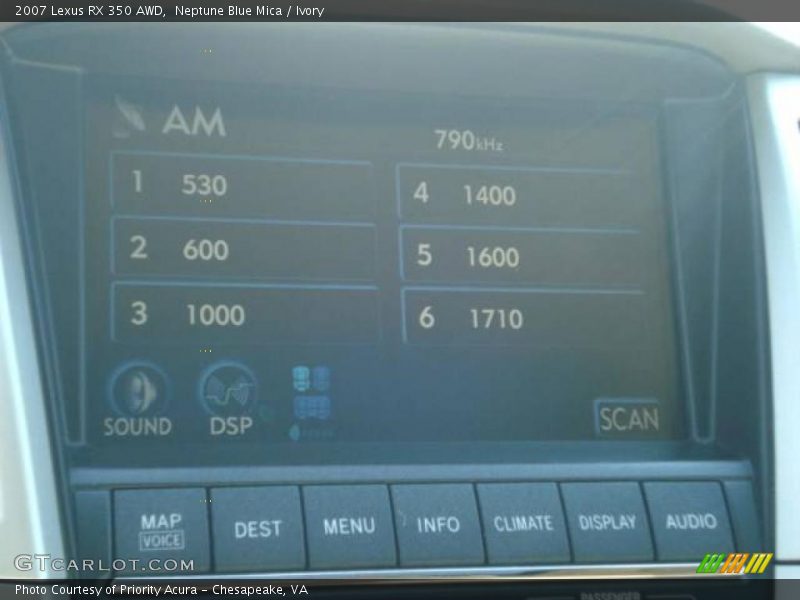 Neptune Blue Mica / Ivory 2007 Lexus RX 350 AWD