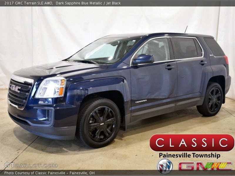 Dark Sapphire Blue Metallic / Jet Black 2017 GMC Terrain SLE AWD