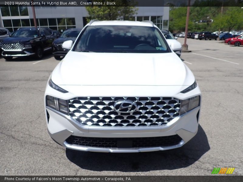 Cream White / Black 2021 Hyundai Santa Fe Hybrid Blue AWD