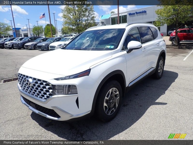 Cream White / Black 2021 Hyundai Santa Fe Hybrid Blue AWD