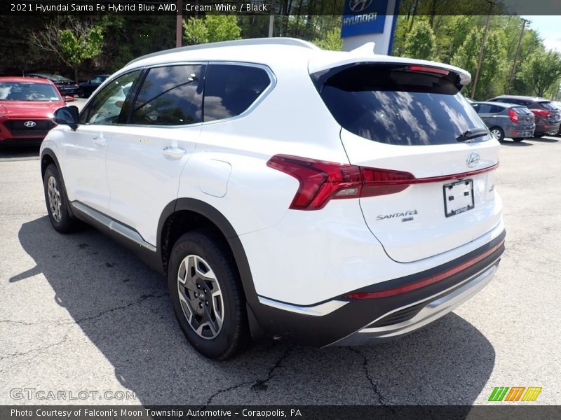 Cream White / Black 2021 Hyundai Santa Fe Hybrid Blue AWD