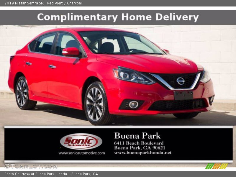 Red Alert / Charcoal 2019 Nissan Sentra SR