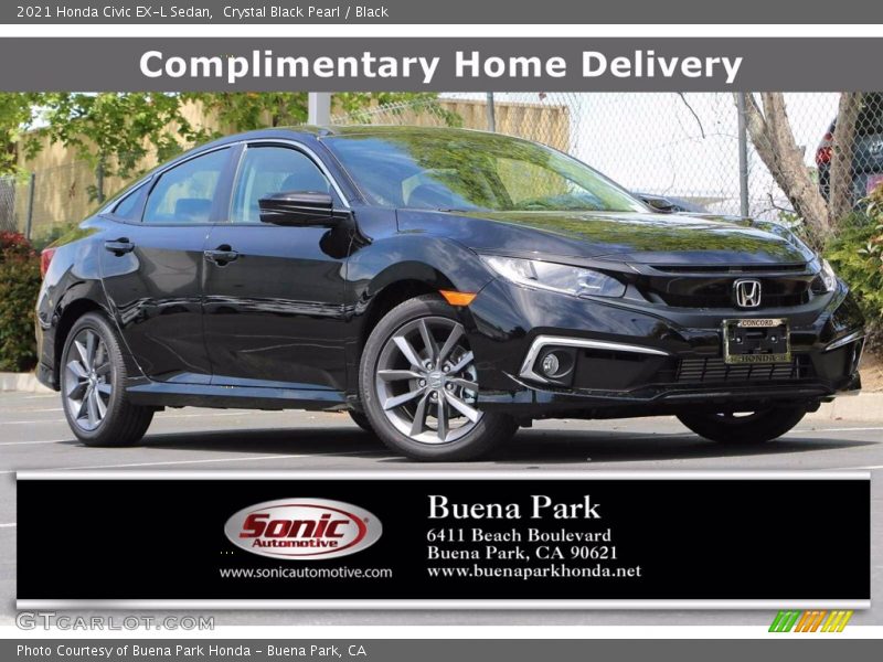 Crystal Black Pearl / Black 2021 Honda Civic EX-L Sedan
