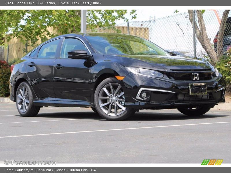 Crystal Black Pearl / Black 2021 Honda Civic EX-L Sedan