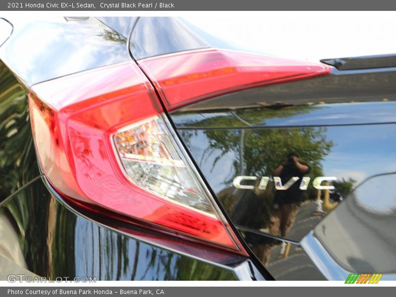 Crystal Black Pearl / Black 2021 Honda Civic EX-L Sedan