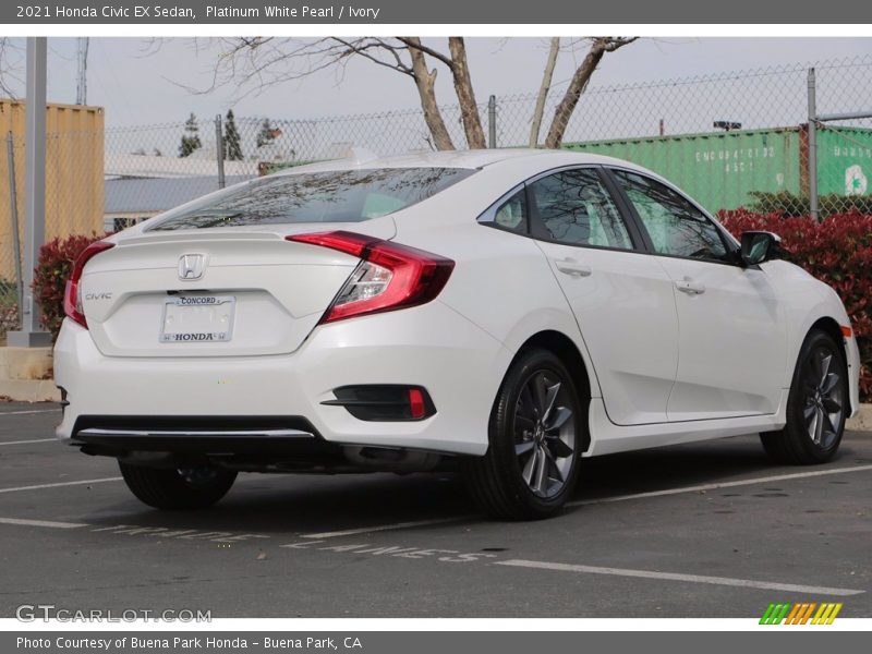Platinum White Pearl / Ivory 2021 Honda Civic EX Sedan
