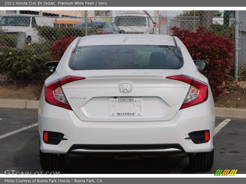 Platinum White Pearl / Ivory 2021 Honda Civic EX Sedan