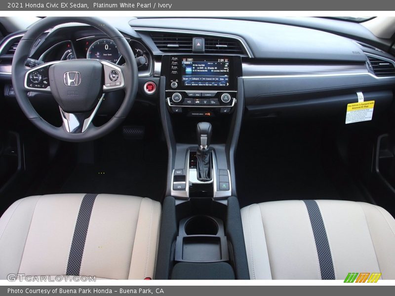 Platinum White Pearl / Ivory 2021 Honda Civic EX Sedan