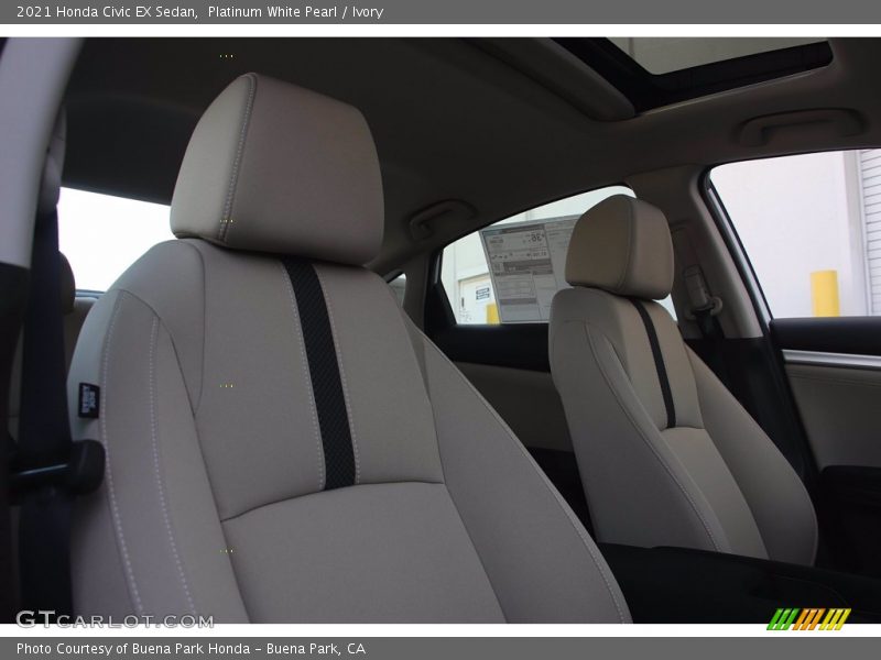 Platinum White Pearl / Ivory 2021 Honda Civic EX Sedan