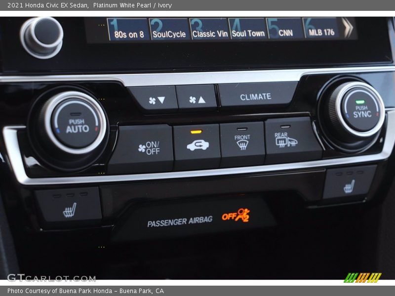 Platinum White Pearl / Ivory 2021 Honda Civic EX Sedan
