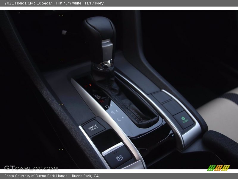Platinum White Pearl / Ivory 2021 Honda Civic EX Sedan