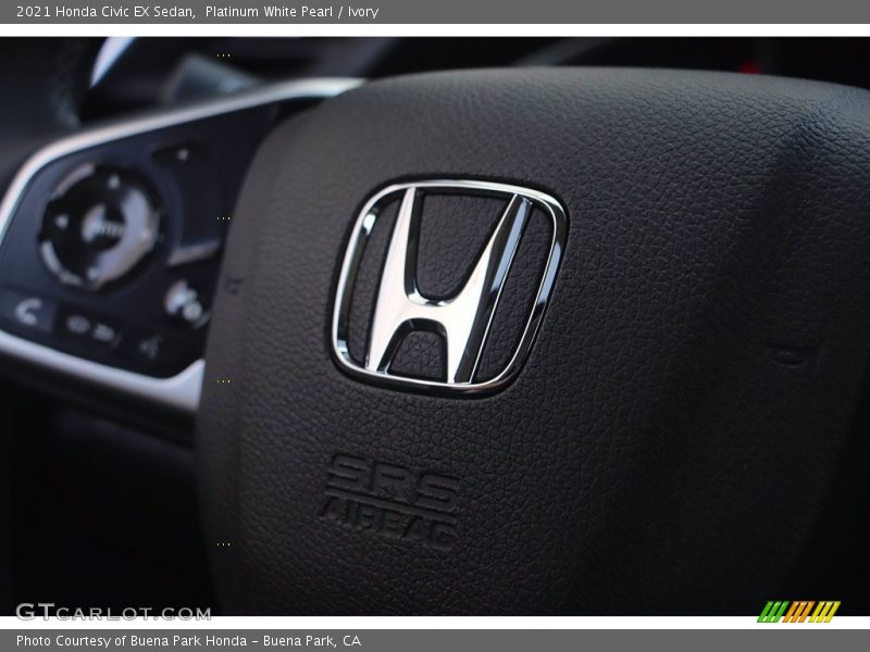 Platinum White Pearl / Ivory 2021 Honda Civic EX Sedan