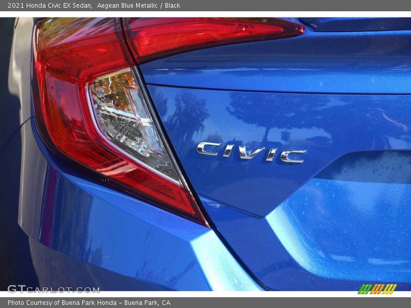 Aegean Blue Metallic / Black 2021 Honda Civic EX Sedan