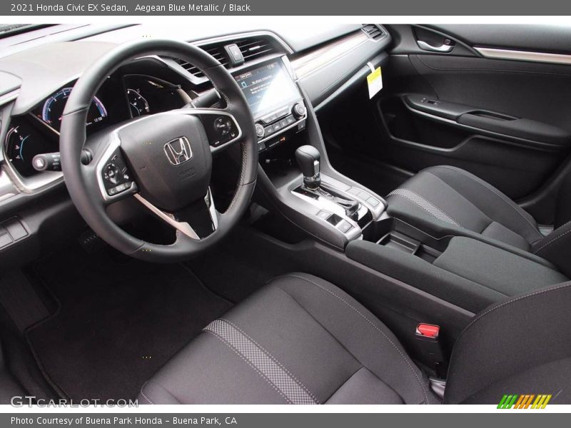 Aegean Blue Metallic / Black 2021 Honda Civic EX Sedan