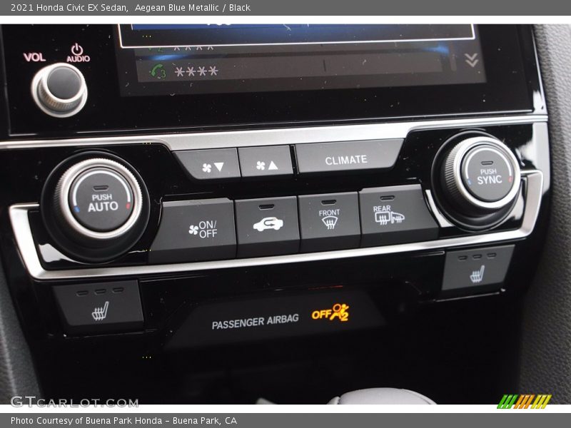 Aegean Blue Metallic / Black 2021 Honda Civic EX Sedan