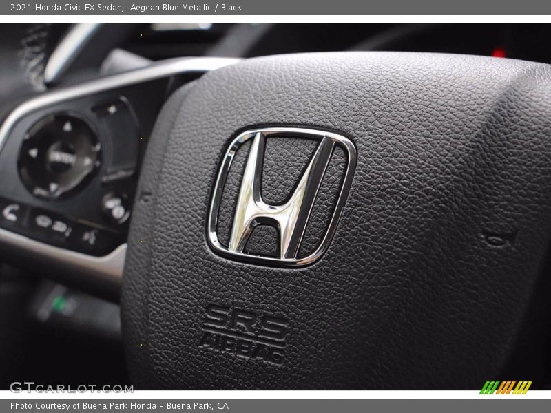 Aegean Blue Metallic / Black 2021 Honda Civic EX Sedan