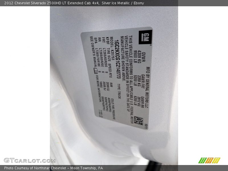 Silver Ice Metallic / Ebony 2012 Chevrolet Silverado 2500HD LT Extended Cab 4x4