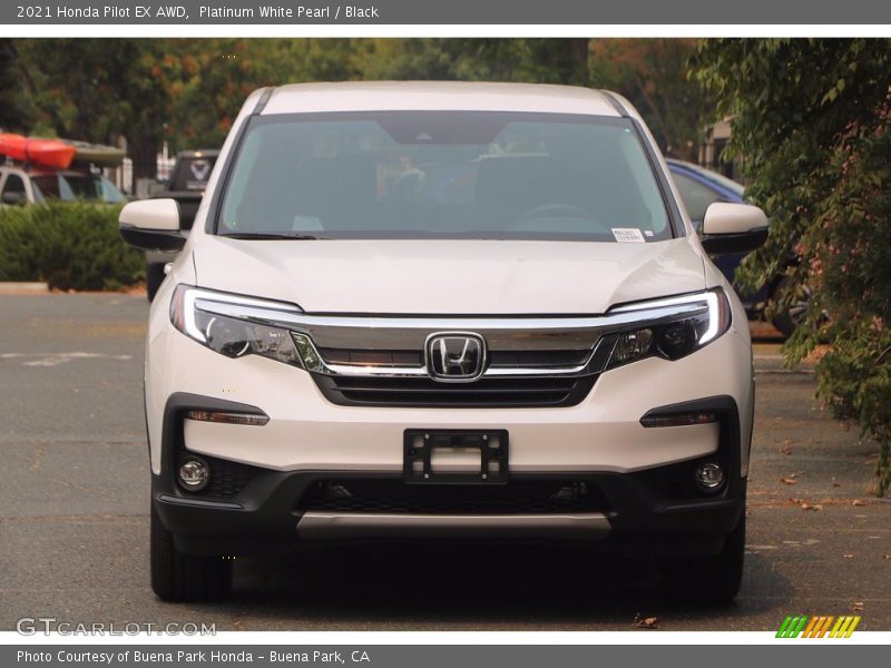 Platinum White Pearl / Black 2021 Honda Pilot EX AWD